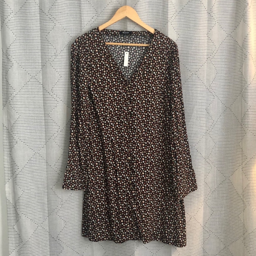 NWT Madewell floral swing button down dress